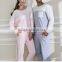 Wholesale Patchwork Pajamas O-neck Sleepwear Long Sleeve Pajama Sets