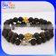 European Fashion Buddha Designs Black Agate Lava Bead Buddha Head Bracelet Wholesale
