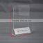high quality clear table menu acrylic stand with triangle pedestal