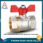 TMOK Female BSPP full port brass water ball valve nickel plated PN25 with red aluminum T handle Made in Italy ball valve PTFE