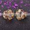 2016 New Hot Sell Meet Rose Flower Fashion Hollow out Zircon Earrings Bridal Accessories Pendientes Plata Brincos Jewelry