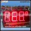 Red 12 inch LED waterproof yellow led gas station price sign