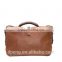 Retro Handcraft Tote Leather Handbags With Wax Canvas Flap