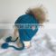 new style kids lovely winter knit beanie hat with pompom