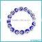 Bling Jewelry Evil Eye Glass Beads 10mm Dark Blue Stretch Zircon Tennis Bracelet 925 Sterling Silver