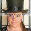 Steampunk Hat Victorian Classic Leather Standard HIGH Top Hat Dragon Skin Band