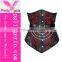 Black color steel boned corset latex nude color cincher