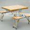 Outsunny Portable Folding Wooden Outdoor Camp Suitcase Picnic Table w/ 4 Seats