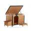 PawHut Large Wood Outdoor Wood Elevated Pet House Dog Kennel Shelter w/ Opening Roof