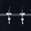 Drop earrings with heart charm for anniversary
