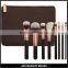 8 pcs rose gold oval makeup brush set with beauty hand bag wholesale oval makeup brush