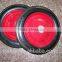 Heavy duty wheels and casters with super-elastic solid rubber tires