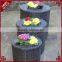 S&D China Products Large Size pe ratatn round garden decoration black wicker garden pots and planters