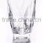 clear glass cup with machine made lotus pattern for drinking