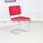 Metal leg red fabric U shape dining room chair dining chair