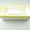 Stocklot Rectangular Shape Yellow Line Glaze Ceramic Bakeware With Handles