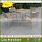 Polished aluminum garden furniture teak wood table and chair