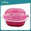 Custom color kitchen vegetable fruit wash strainer oval plastic colander with lid