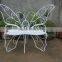 white metal butterfly bench for garden