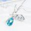 bule crystal necklace/ Austrian Rhinestone Drop Pendant Necklace