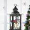 Battery Powered Black Plastic Lantern With LED Christmas Bauble Chain Light