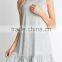 No Logo Clothes Sublimation Blanks Rayon Spandex RUFFLE HEM KNIT TANK DRESS Blank Jersey Dress