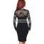 Fashion Women's Lace Evening Sexy Party Long Sleeve Mini Cocktail Dress