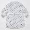 High quality organza fashion design lady blouse,Half sleeve fashion blouse,O-neck with dot printing fashion blouse collar