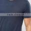 2016 High Quality Custom Plus Size Short Sleeve Crew Neck Navy Mens Cotton Elastane Skinny Fitness Casual Plain solid T-Shirt