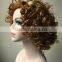 European Golden Hair Women Short Blonde Wigs Afro Kinky Synthetic Hair Lace Front Party Wig