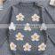 New Design Stylish Teenager Kids Girls Flower Knitting Pullover Sweaters