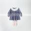 YDA3326korean Girl Dress Autumn Puffy Sleeve Solid Color Kid Dress