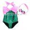 Hot Mermaid Swimsuit With Bow For Girl Two Pieces Girls Swimwear Cute Kids Bathing Suit