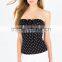 Sex Strapless Polka Dot Print Tube Top Fashion Women Tops
