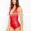 Plunge V-neck Open Back Bodysuit Women Lace Bodysuit Wholesale