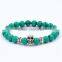 Traditional Culture Skull Head Bead Bracelet Agate Ball Bead Bracelet Jewelry