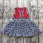 Remake children girls fashion party dress summer sleeveless kids cotton clothes one pcs ruffle outfit