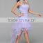 New design high quality crystal beaded tull Neck hanging Medium short Strapless sexy prom gown party dress