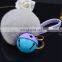 China Supplier Real Rex Rabbit Fur ball with Jingle Bell Pompom Keychain