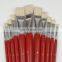 Red Long Wooden Handle Bristle Brush Bright #1~#12