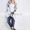 Long sleeve raw hem batwing fashion print kimono, cotton kimono