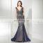 Gorgeous V Neck Cap Sleeve Mermaid Beaded Evening Dress Formal Evening Dresses LX377
