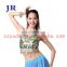 Arabic style sexy sequins belly dance tops wear with five flowers S-3011#