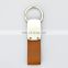 fashionable patterns custom logo leather with metal key chain