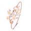 Newest Beautiful Design White Seashells Flower Rose Gold Plum Blossom Bangles for women