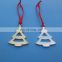 Metal Christmas Tree Shaped Tree Ornaments Hang Jewelry Charm Tags