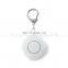 Promotional Gift Round Shaped Mini Keychain Personal Alarm With LED Light