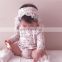 INS Newborn Baby Girl Baby Cute Lady Floral One-piece Little Lolita Gentle Lace Romper + Headwear