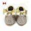 Baby boutique leather moccasins Shiny fringe bow Toddler Shoes 8styles