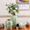 Fashion European Style Green Leaf Electroplate Gild Ceramic Flower Vase For Hallway Decor